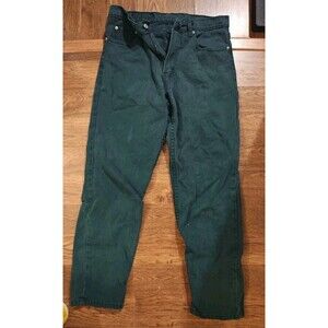 Vintage Jordache Jeans Mens 31x32 Green Cotton Tapered Fit Denim Cotton